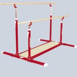 Unisex asymmetric or parallel bars with folding feet & transport trolleys