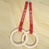 Pair of plywood rings with straps