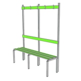 Bench with backrest and coat-hanger PAG