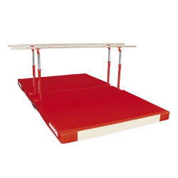 Compact parallel bars with custom folding mat