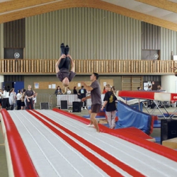 Inflatable Tumbling track with two inflators